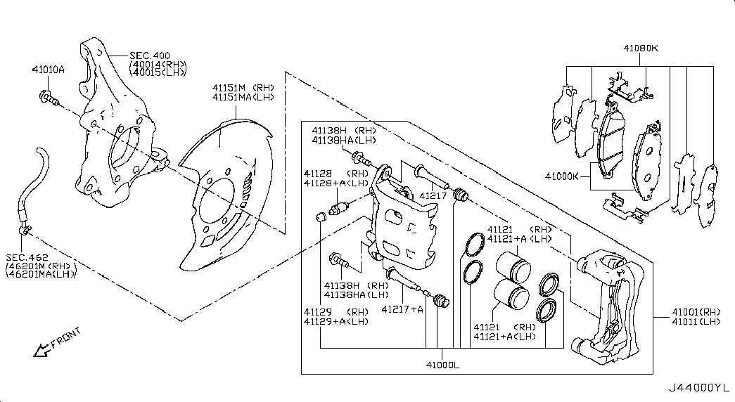 NISSAN 41121-3JA0A - Поршень, корпус скоби гальма autozip.com.ua