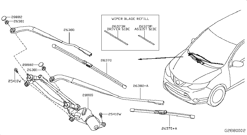 NISSAN 28895-4CC0B - Щітка склоочисника autozip.com.ua