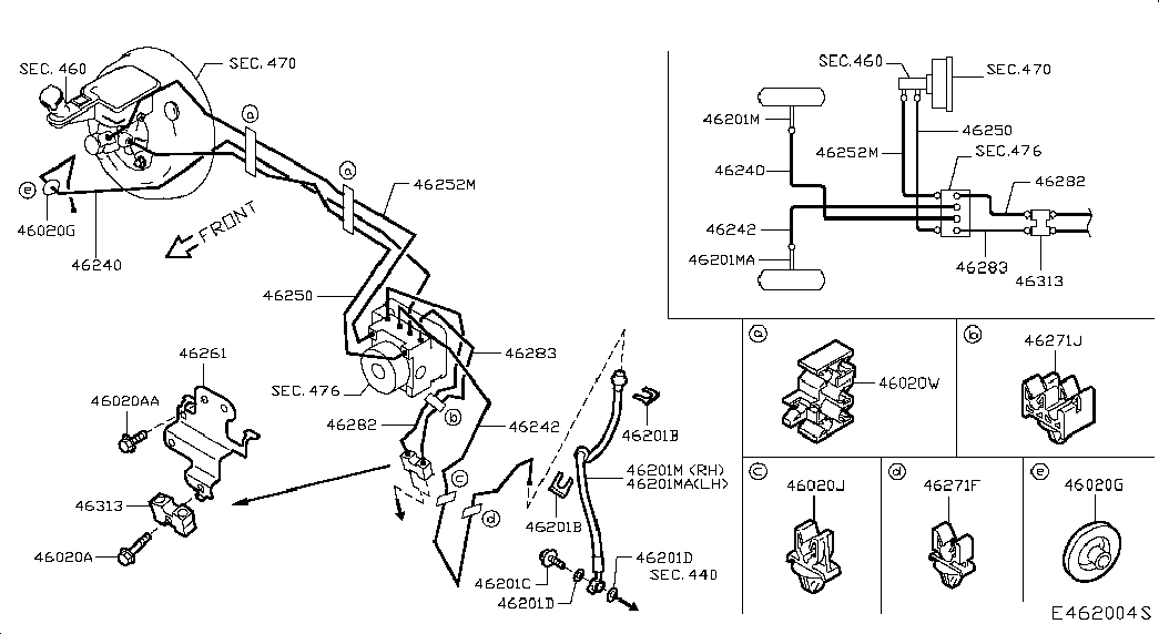 NISSAN 462113VU0A - Гальмівний шланг autozip.com.ua