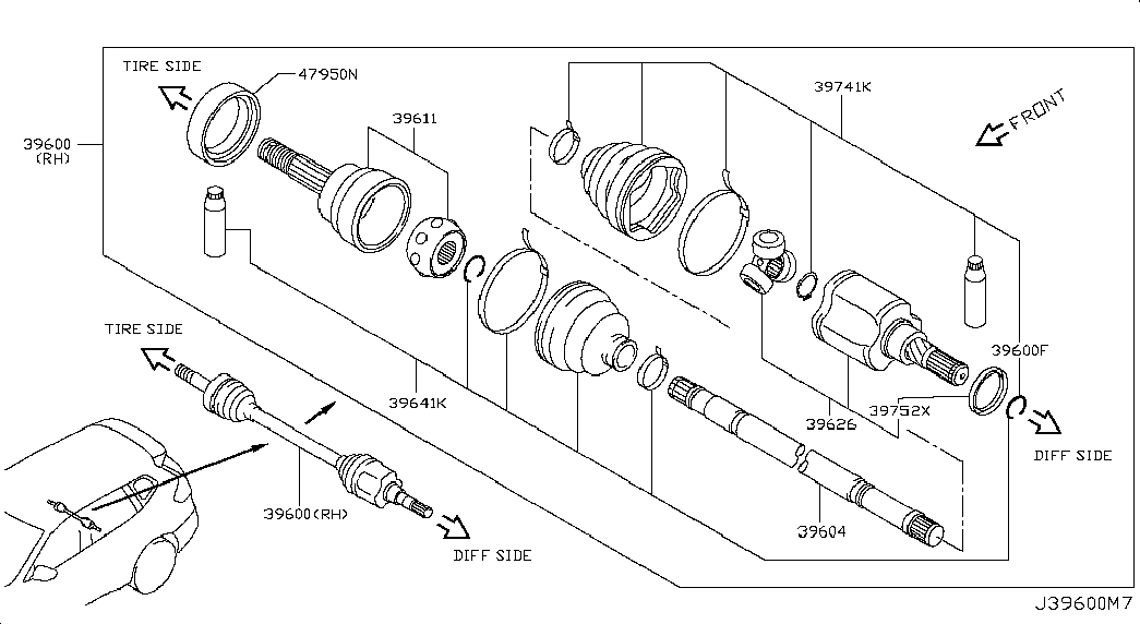 RENAULT 392412U625 - Пильник, приводний вал autozip.com.ua