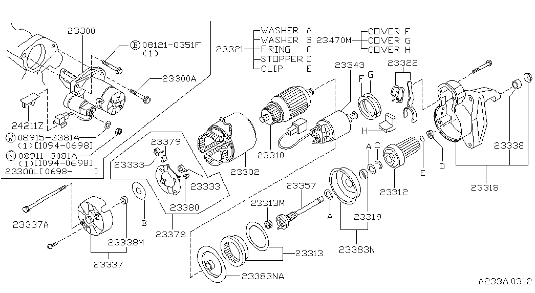 NISSAN 23302-31U00 - Обмотка збудження, стартер autozip.com.ua