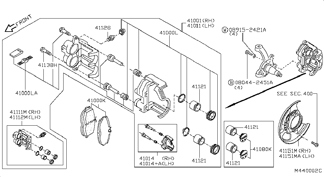 NISSAN 441359C126 - Ремкомплект, гальмівний супорт autozip.com.ua