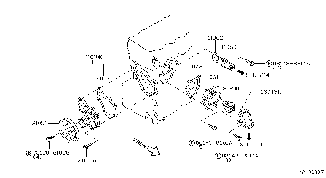 Datsun 21010AD225 - Водяний насос autozip.com.ua