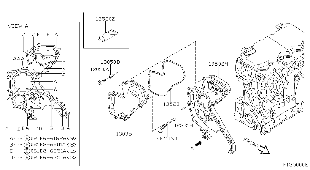 NISSAN 13520-AD200 - Прокладка, картер рульового механізму autozip.com.ua