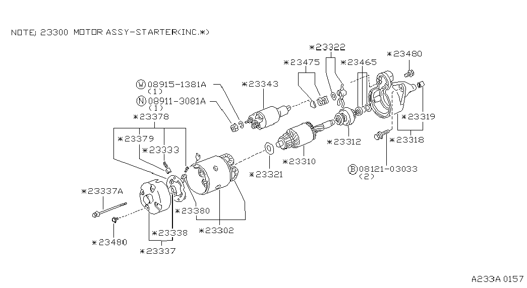 NISSAN 23322M8000 - Тягове реле, стартер autozip.com.ua