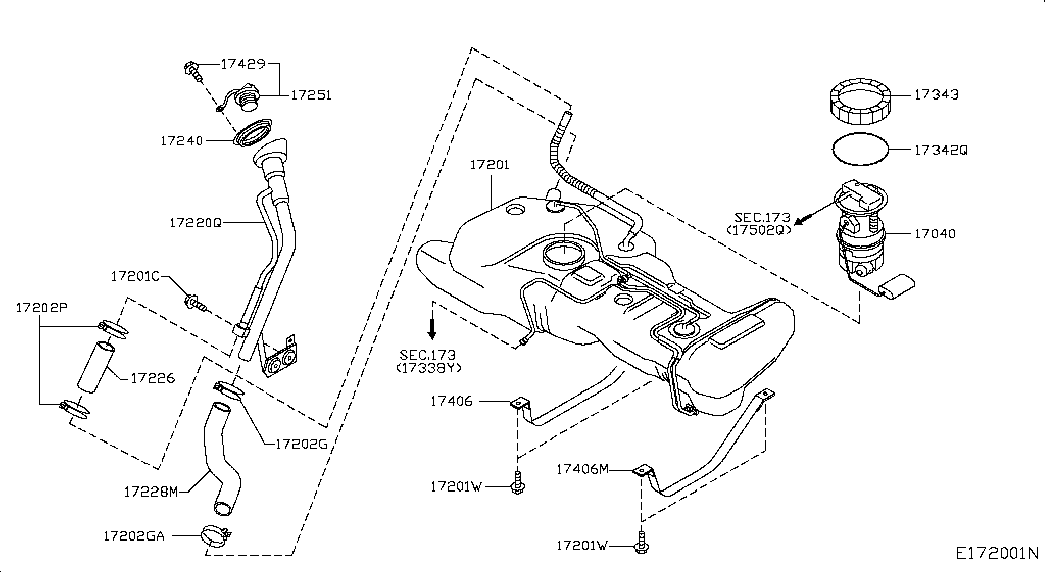 NISSAN 17040-AY600 - Датчик, рівень палива autozip.com.ua