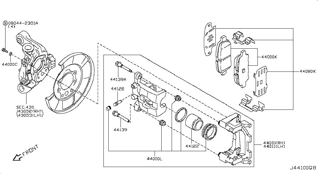 NISSAN 44011-JA01A - Гальмівний супорт autozip.com.ua