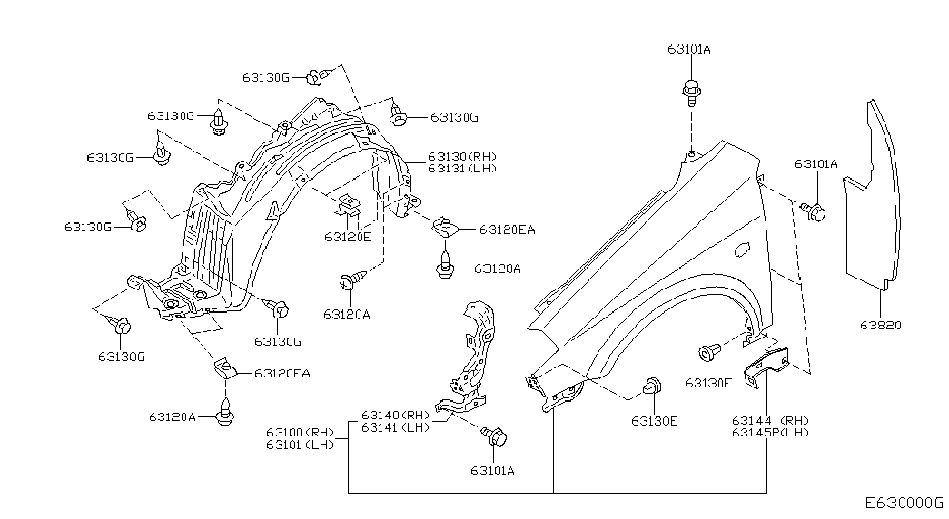 NISSAN 63841-AV600 - Обшивка, колісна ніша autozip.com.ua