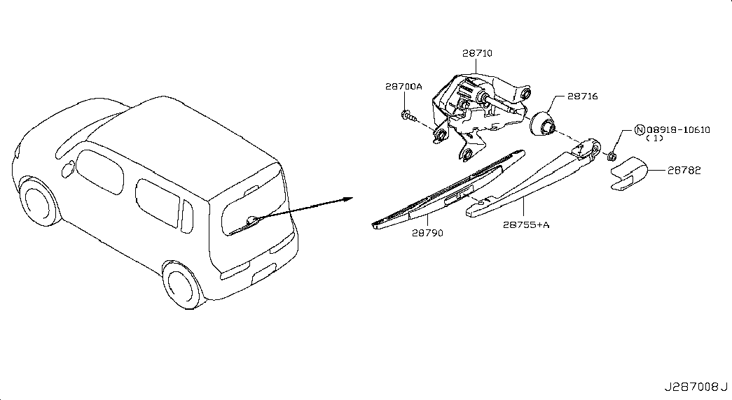 NISSAN 28790-1FA0A - Щітка склоочисника autozip.com.ua