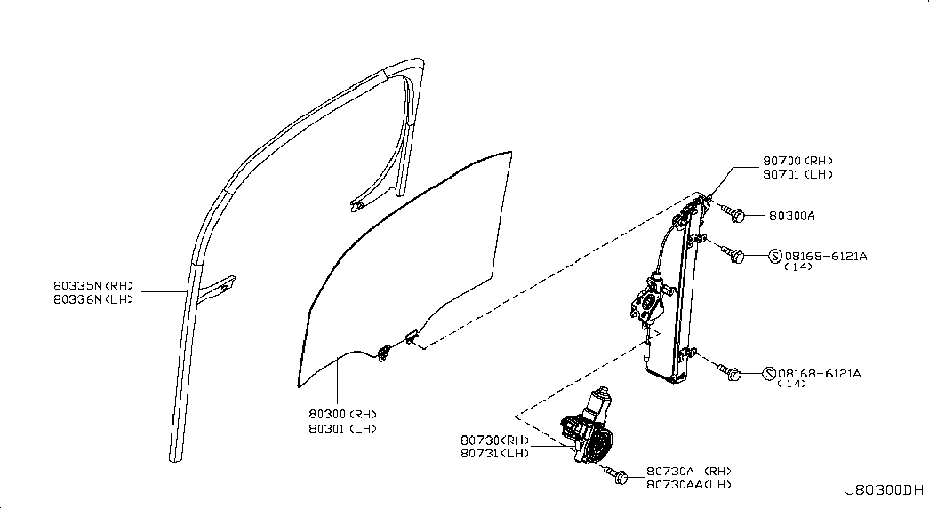 NISSAN 80731 JX30C - Підйомний пристрій для вікон autozip.com.ua