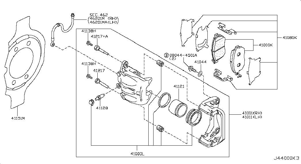 Infiniti D1M601AA0K - Гальмівні колодки, дискові гальма autozip.com.ua