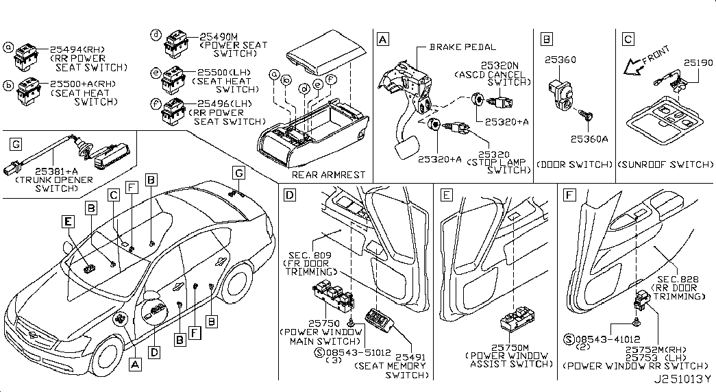 NISSAN 25320AX00B - Вимикач ліхтаря сигналу гальмування autozip.com.ua