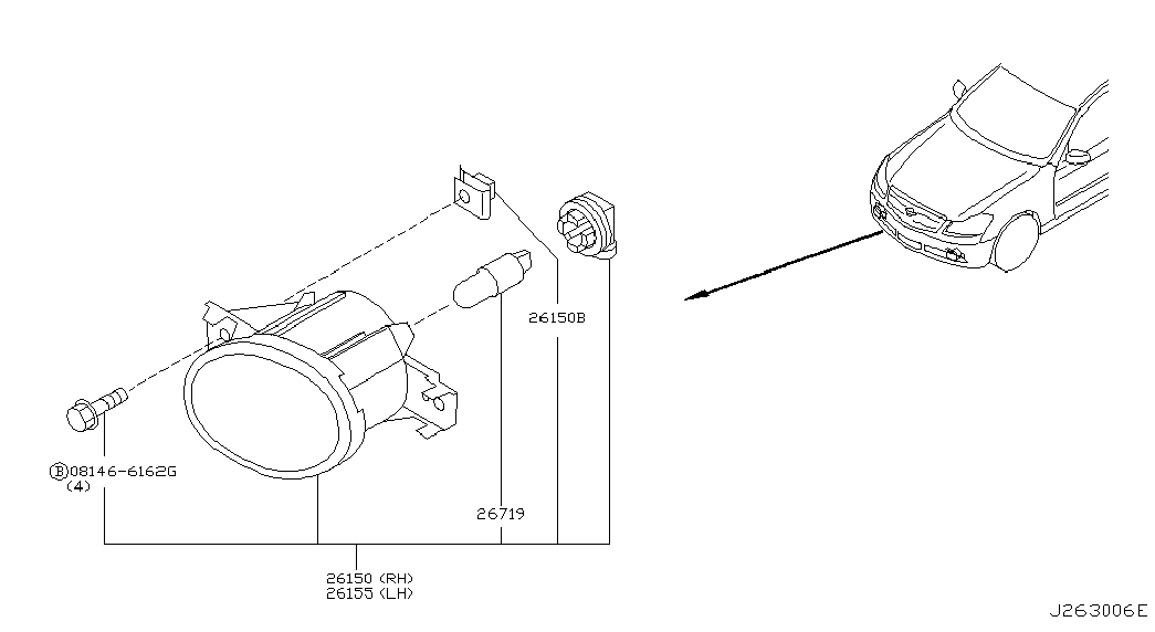 NISSAN B6155-89929 - Противотуманная фара autozip.com.ua