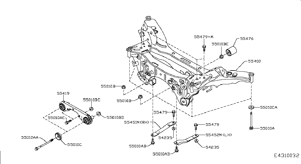 NISSAN 55419JD60C - Опора, диференціал autozip.com.ua