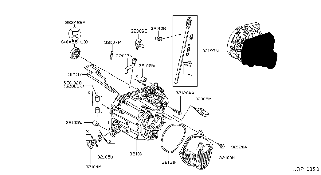 NISSAN 3834200QAG - Кільце ущільнювача валу, приводний вал autozip.com.ua