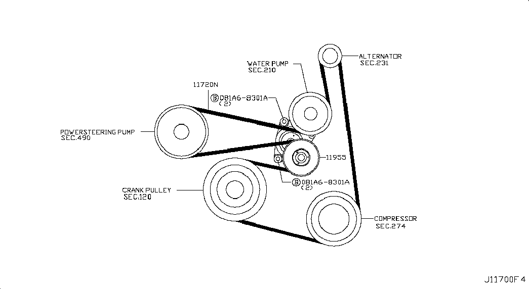 RENAULT 11955-6N20B - Натягувач ременя, клинові зуб. autozip.com.ua