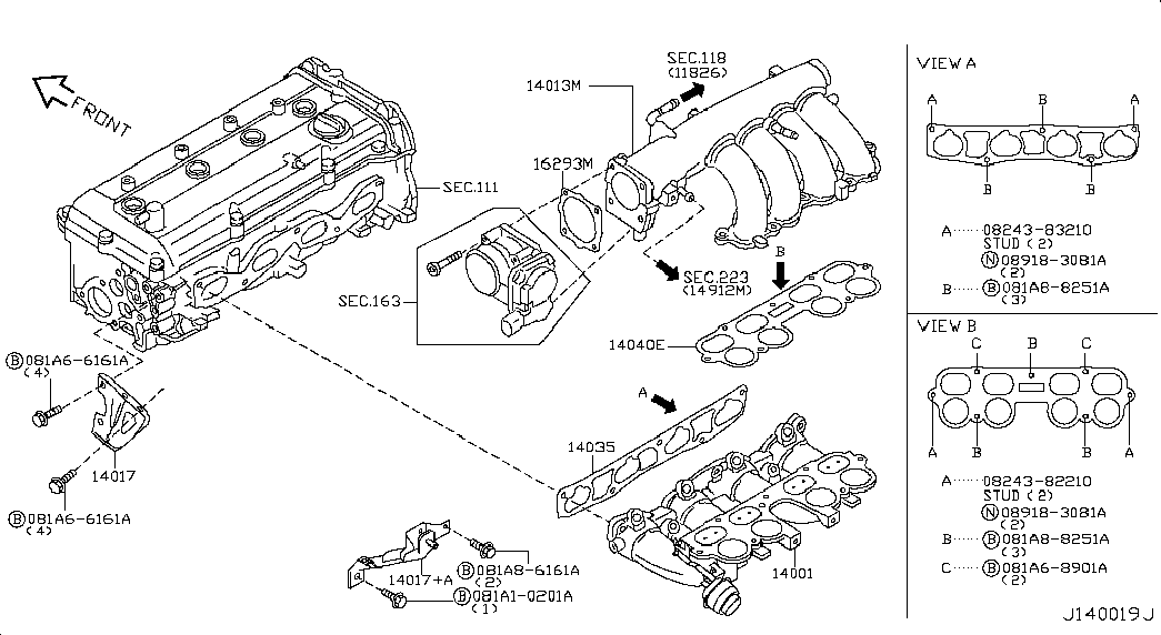 NISSAN 14032-AE00A - Прокладка, корпус впускного колектора autozip.com.ua