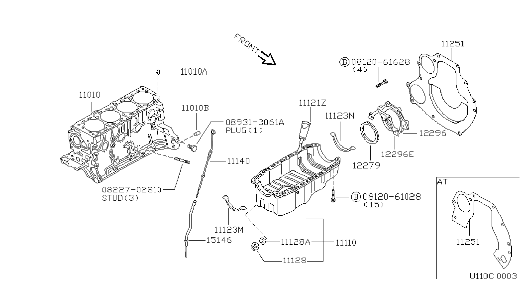 NISSAN 11121-01F15 - Прокладка, масляна ванна autozip.com.ua