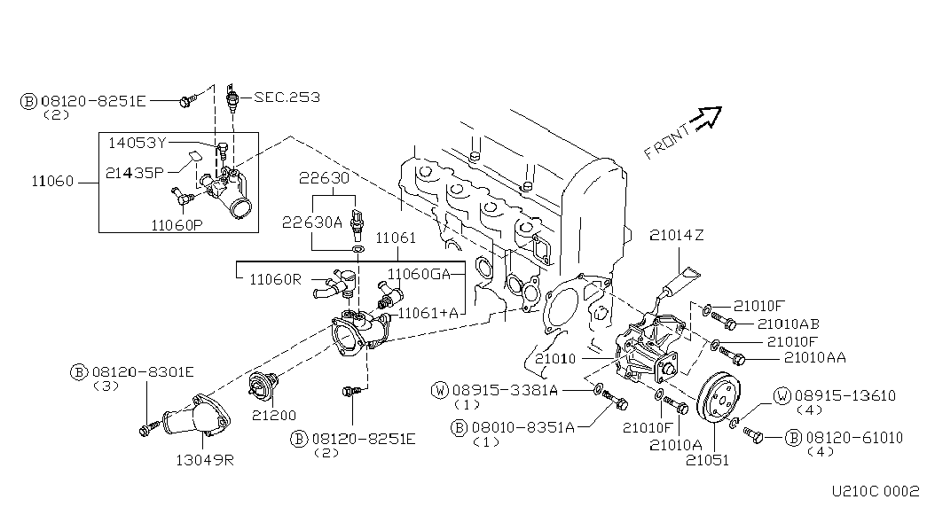 NISSAN 21010-57J01 - Водяний насос autozip.com.ua