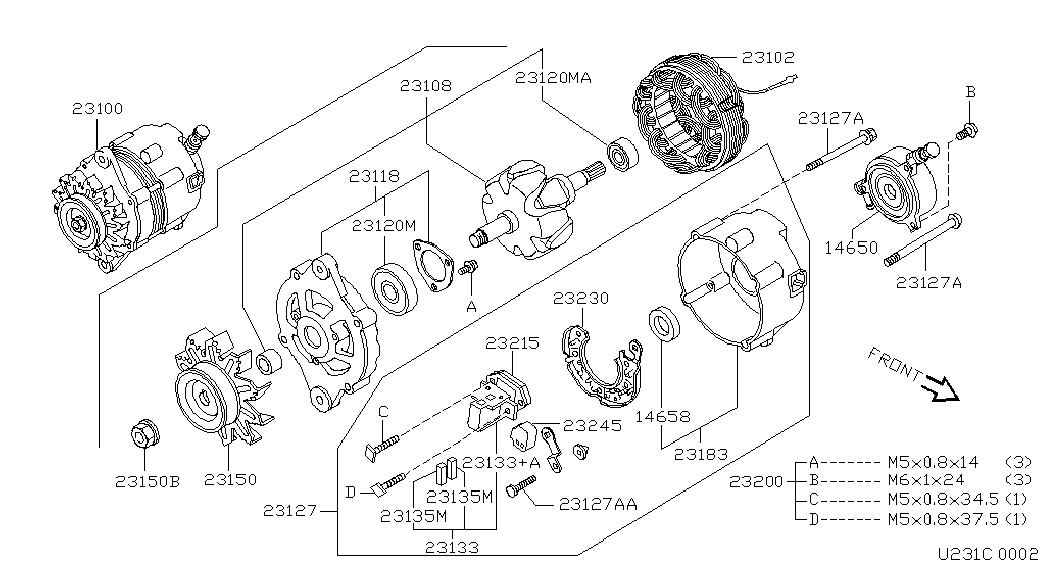 NISSAN 23100-57J01 - Генератор autozip.com.ua