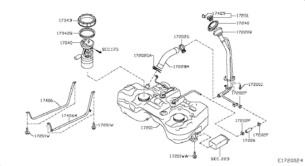 NISSAN 172511JY0A - Кришка, паливної бак autozip.com.ua