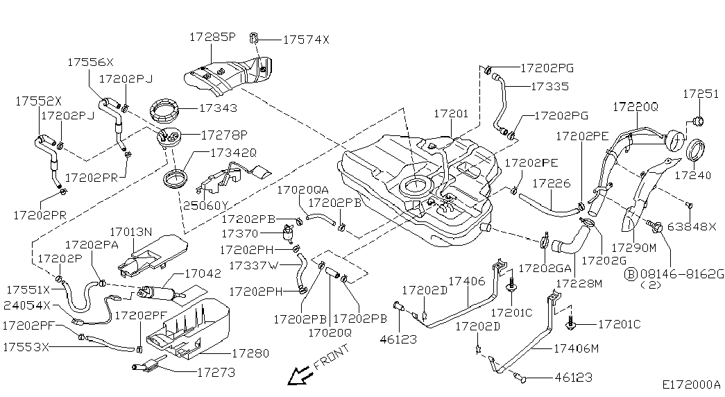 NISSAN 172784F100 - Паливний насос autozip.com.ua