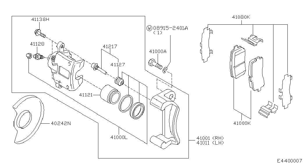 Infiniti 4108499B25 - Комплектуючі, колодки дискового гальма autozip.com.ua