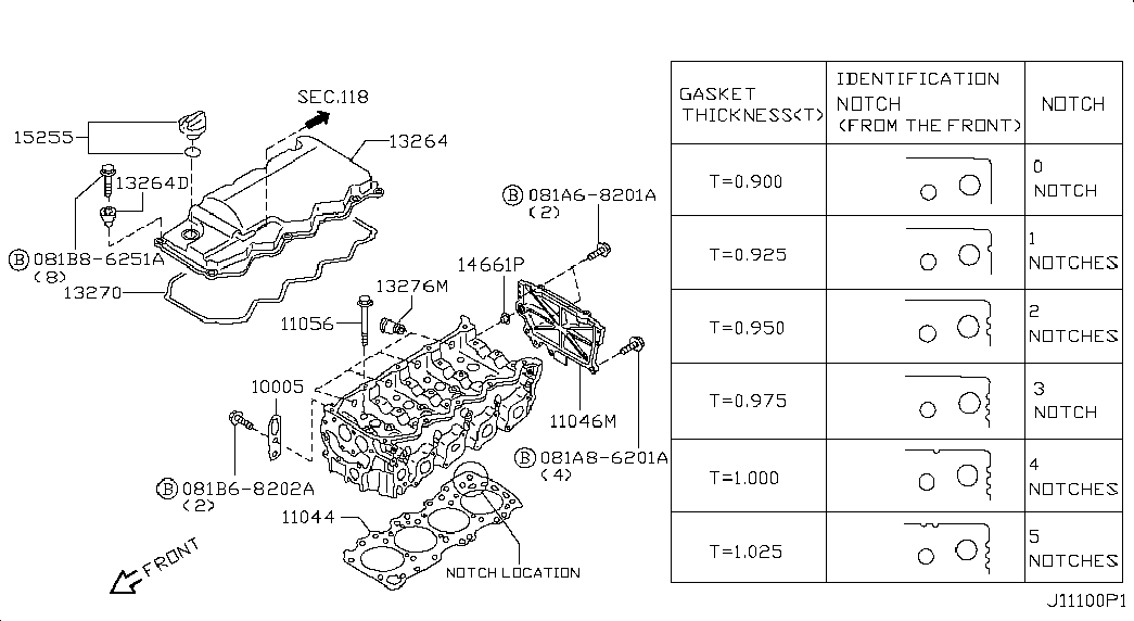 NISSAN 13270-VK500 - Прокладка, кришка головки циліндра autozip.com.ua