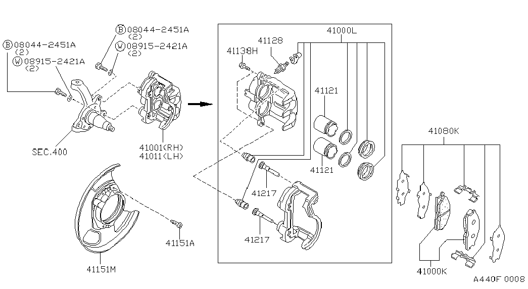 NISSAN 41011-VK100 - Гальмівний супорт autozip.com.ua