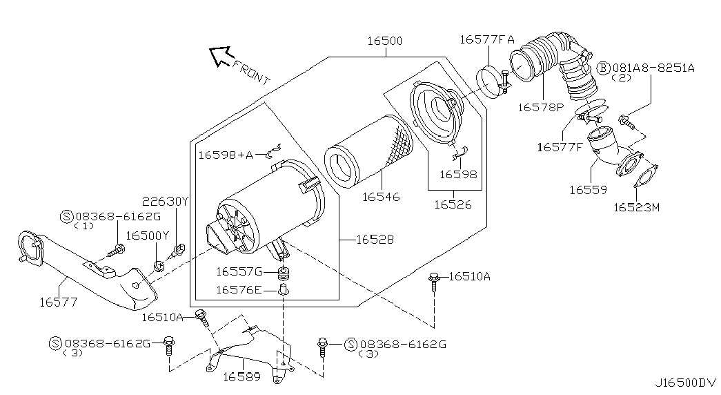 NISSAN 16546-VK501 - Повітряний фільтр autozip.com.ua