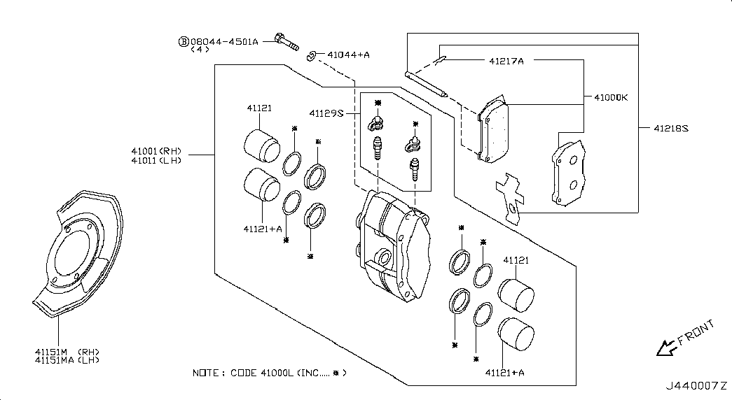 NISSAN 41121-12U00 - Поршень, корпус скоби гальма autozip.com.ua