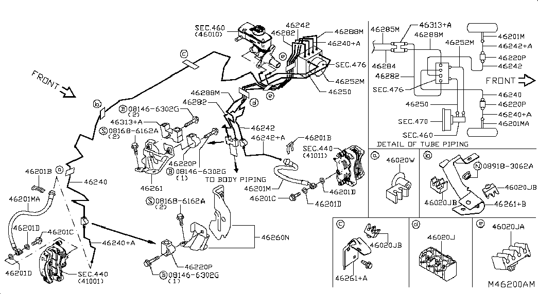 NISSAN 46211-4KJ0A - Гальмівний шланг autozip.com.ua