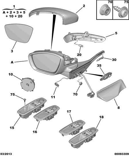 CITROËN/PEUGEOT 16 075 113 80 - Зовнішнє дзеркало autozip.com.ua