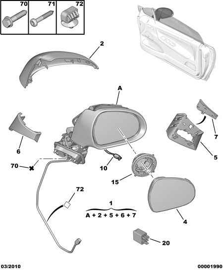 PEUGEOT 8153 AV - Зовнішнє дзеркало autozip.com.ua