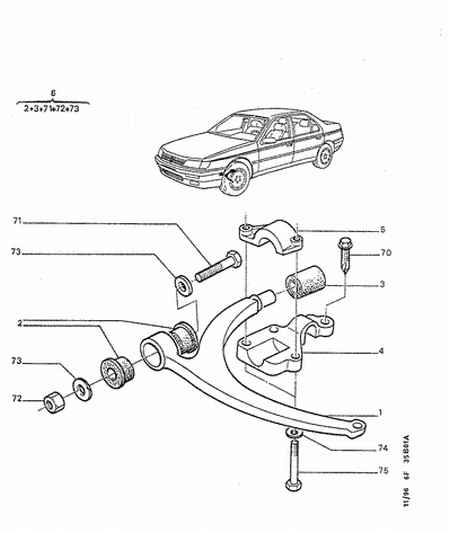 CITROËN/PEUGEOT 3523.43 - Сайлентблок, важеля підвіски колеса autozip.com.ua