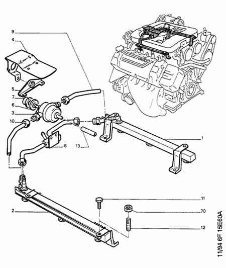 PEUGEOT 1570 45 - INJECTOR FEED RAMP; LEFT autozip.com.ua