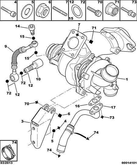 PEUGEOT 1164 34 - Маслопровод, компресор autozip.com.ua