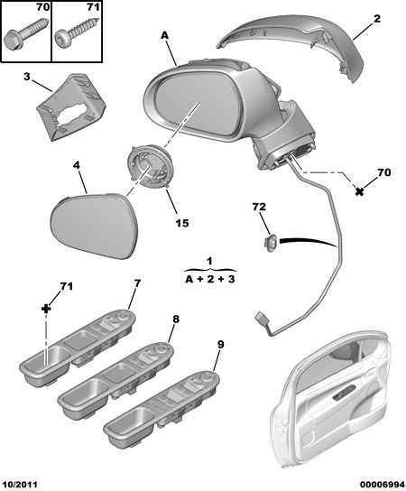 Opel 8152 93 - VIEW MIRROR BASE COVER; LEFT autozip.com.ua