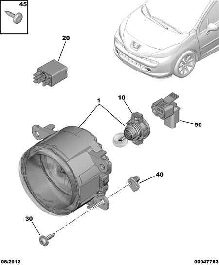 PEUGEOT 6206 E1 - Противотуманная фара autozip.com.ua