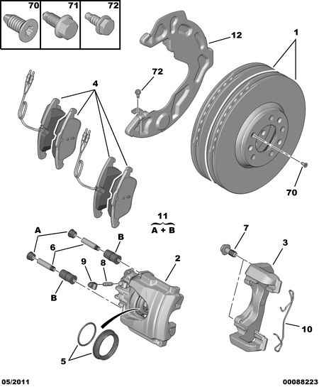 CITROËN 16 101 037 80 - Гальмівні колодки, дискові гальма autozip.com.ua