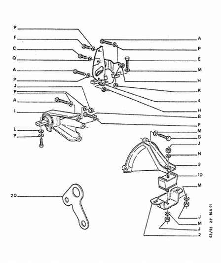 PEUGEOT 1807 45 - ENGINE ELASTIC MOUNTING BRACKT; LEFT autozip.com.ua