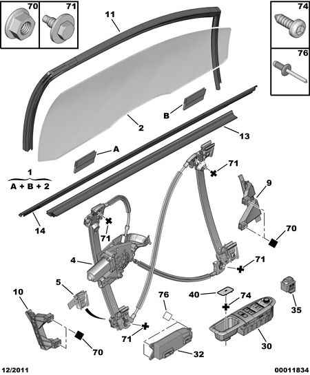 VW 9221 Q2 - Ремкомплект, підйомний механізм скла autozip.com.ua