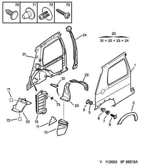 PEUGEOT 8565 20 - Зажим, молдинг / захисна накладка autozip.com.ua