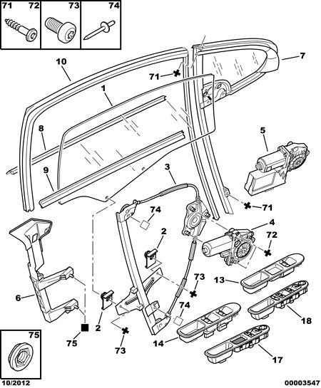 PEUGEOT 9221 K6 - Підйомний пристрій для вікон autozip.com.ua