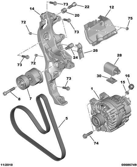 DS 5751 H8 - Натягувач ременя, клинові зуб. autozip.com.ua