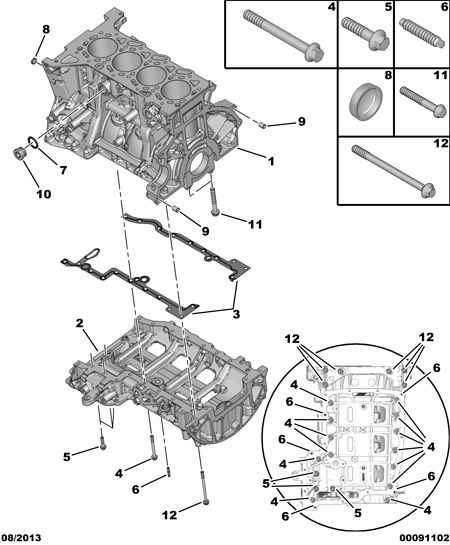 CITROËN/PEUGEOT 16 071 263 80 - Блок-картер двигуна autozip.com.ua