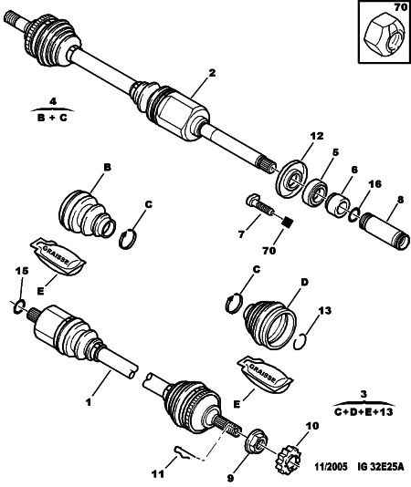 PEUGEOT 3272 3P - Приводний вал autozip.com.ua