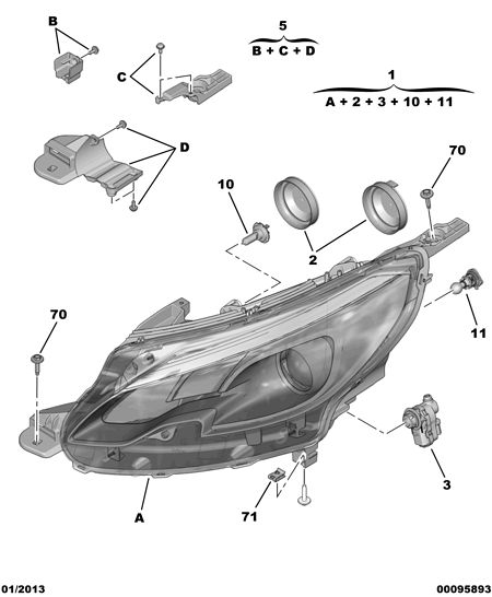 PEUGEOT 96 778 101 80 - Основна фара autozip.com.ua