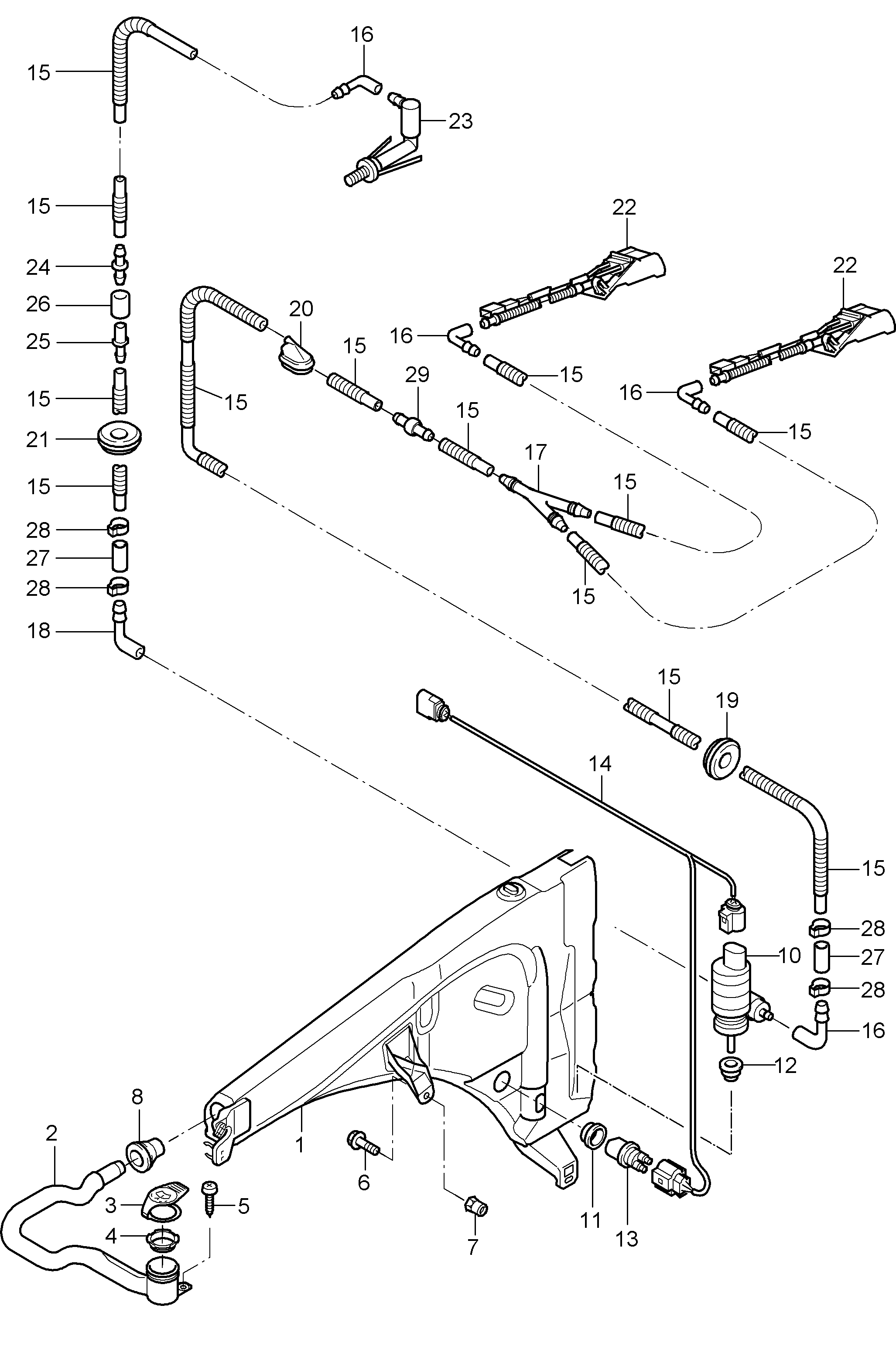 VW 955 628 712 00 - Прокладка, насос омителя / бачок омивача autozip.com.ua