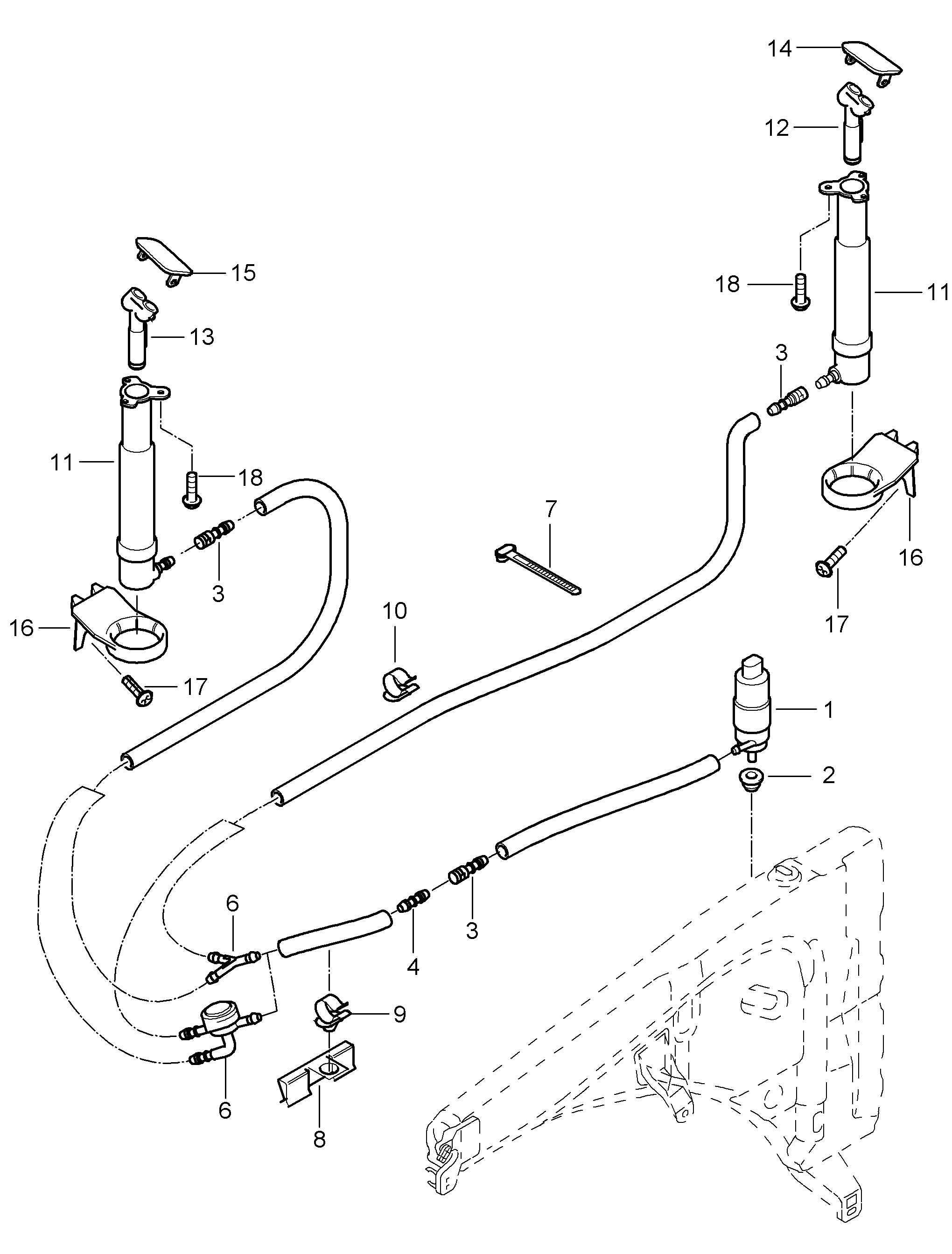 Porsche 955 624 502 00 - Водяний насос, система очищення фар autozip.com.ua